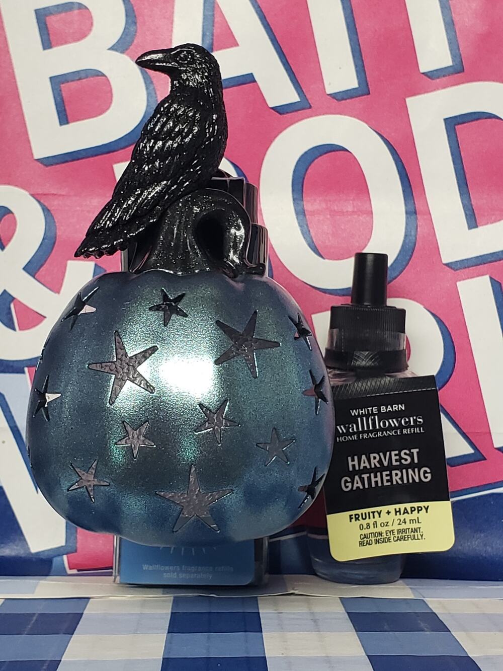 BBW Spooky Pumpkin / Crow Nightlight Wallflower Fragrance Plug In Harvest Refill